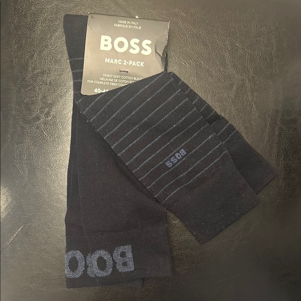 BOSS Men's Black Socks 2-Pack